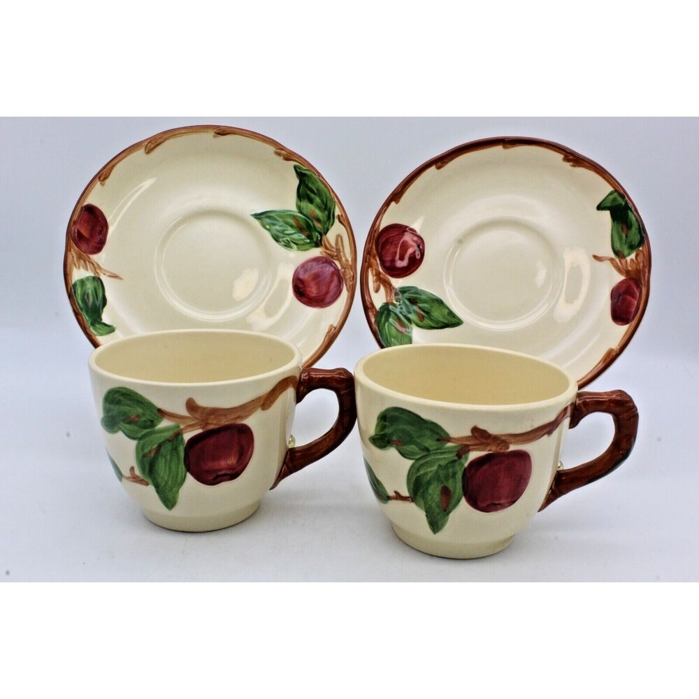 Cup and Saucer Franciscan Apple Set of 2 USA 1963-1964 Backstamp Vintage